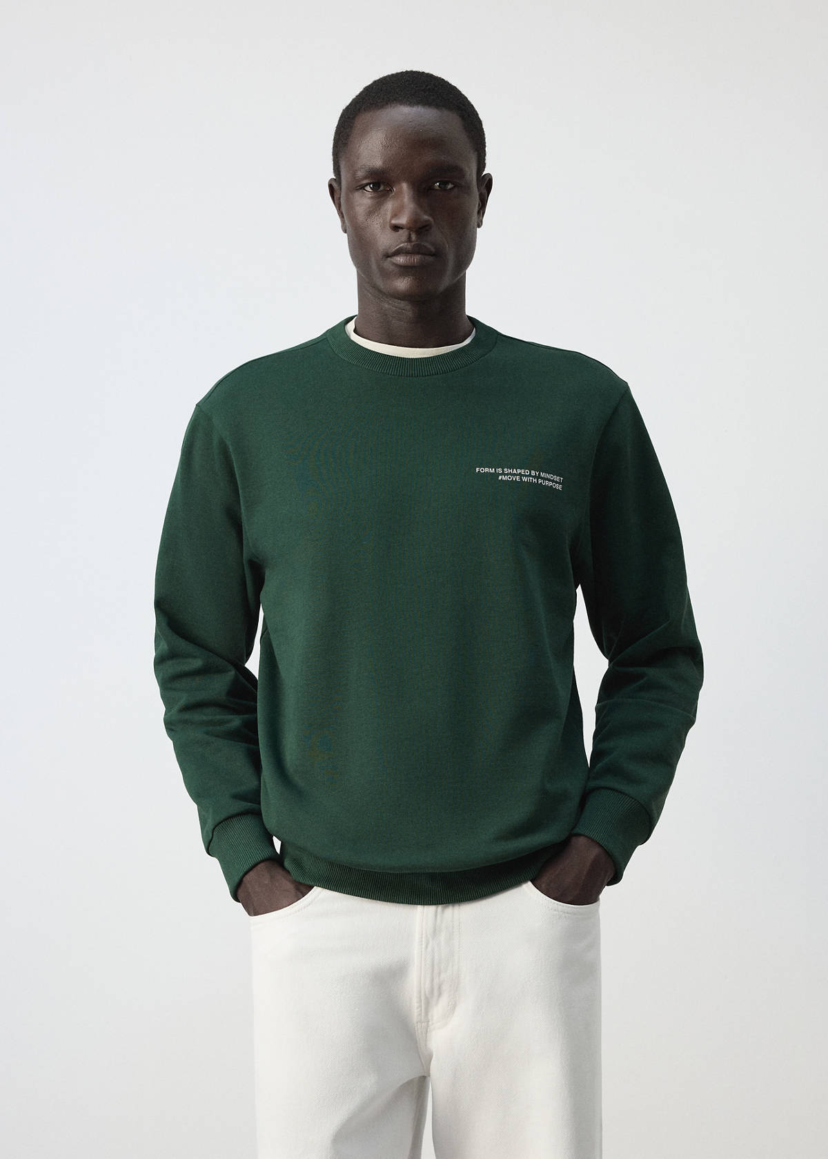 Printed sweatshirt 100% cotton — Billiard Green