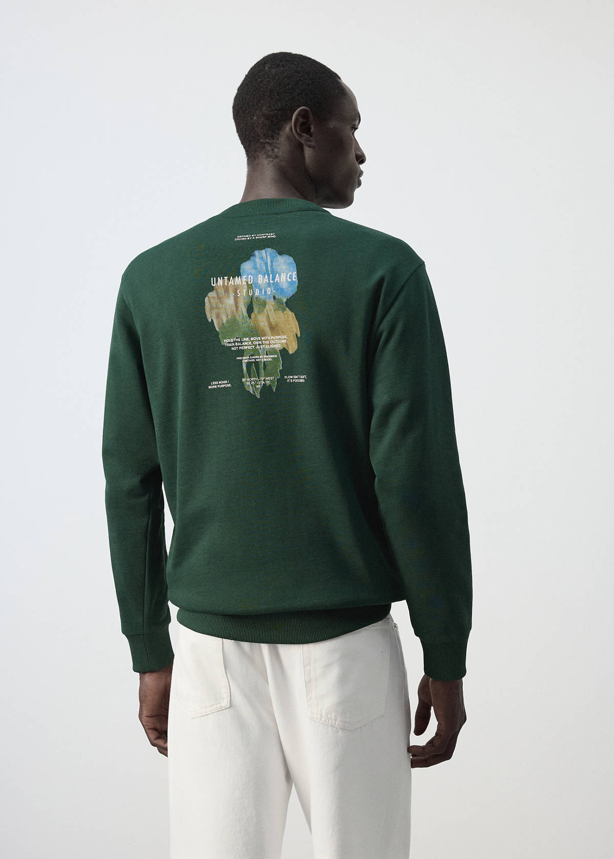 Printed sweatshirt 100% cotton — Billiard Green