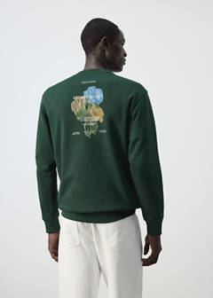 Printed sweatshirt 100% cotton — Billiard Green 3