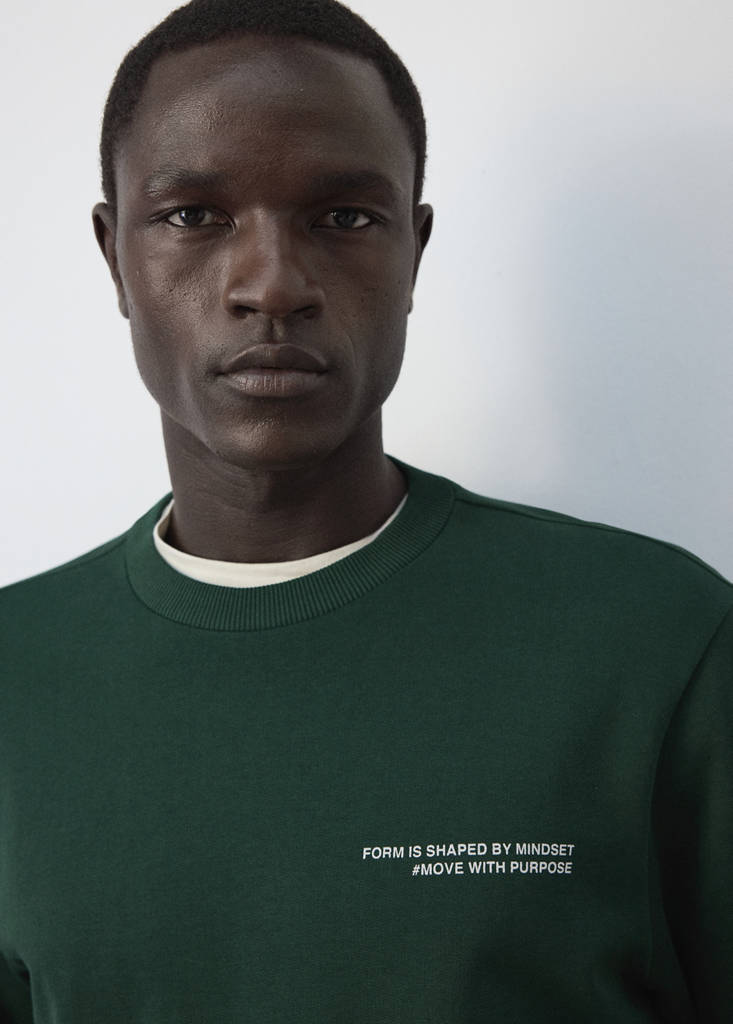 Printed sweatshirt 100% cotton — Billiard Green