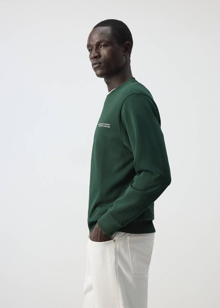 Printed sweatshirt 100% cotton — Billiard Green