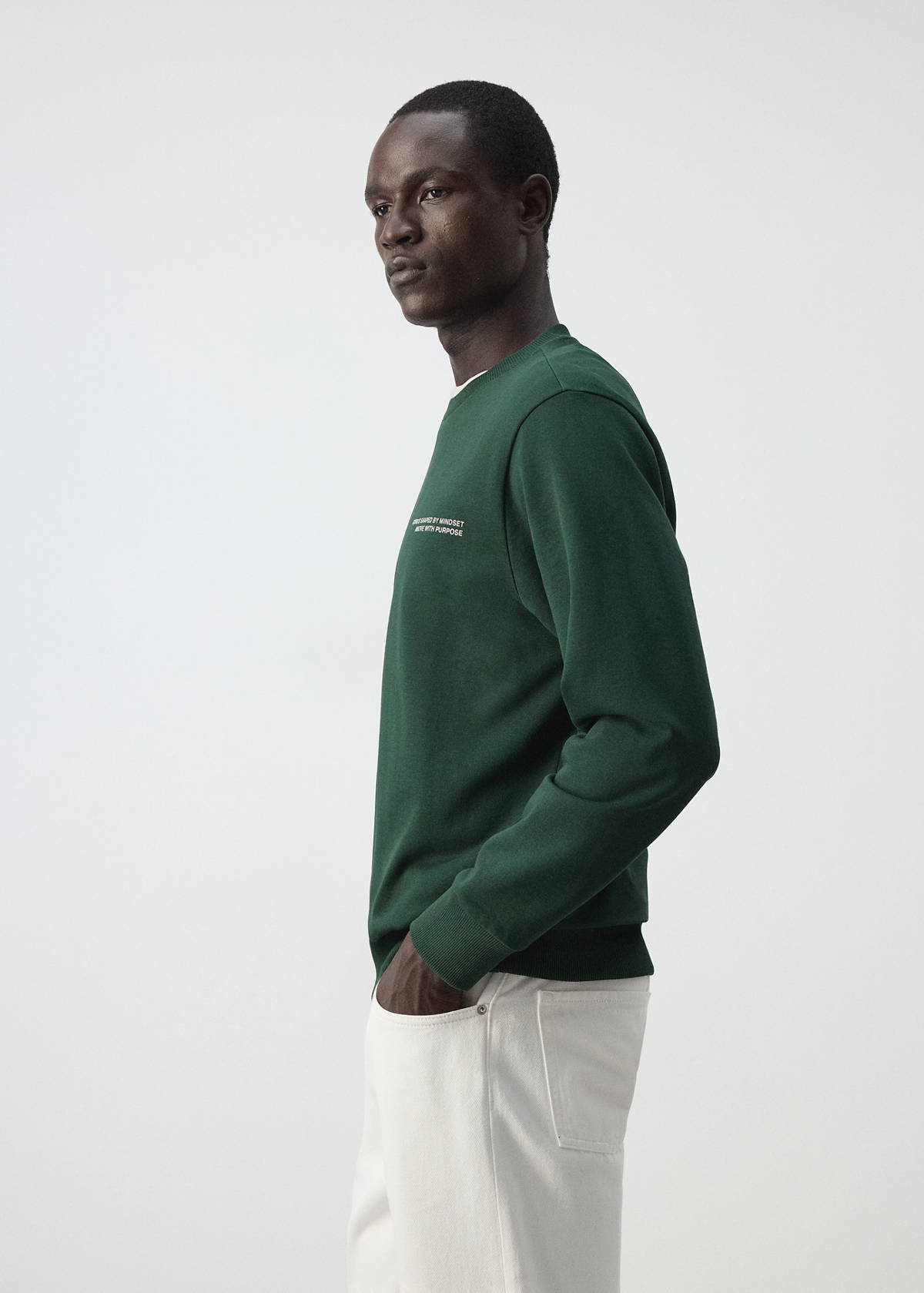 Printed sweatshirt 100% cotton — Billiard Green