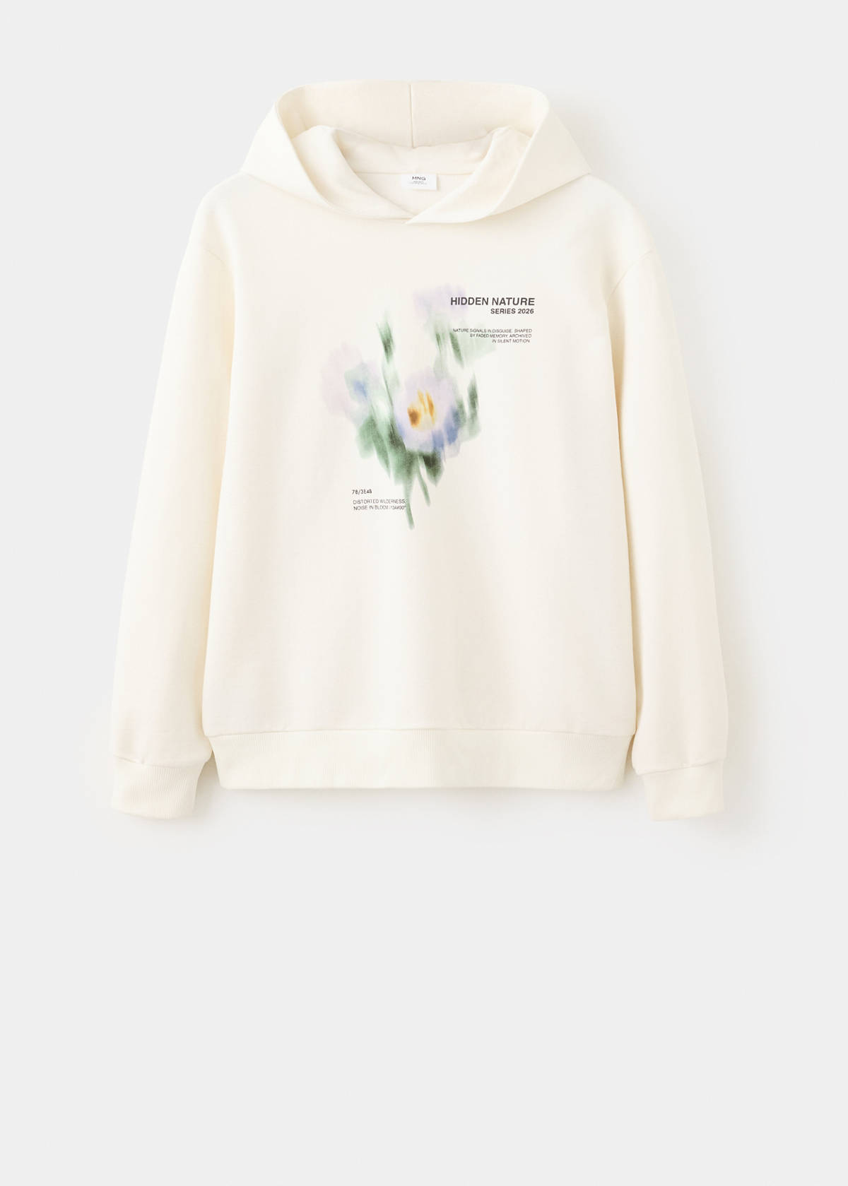 100% cotton sweatshirt with embroidered graphic on the chest — Ecru
