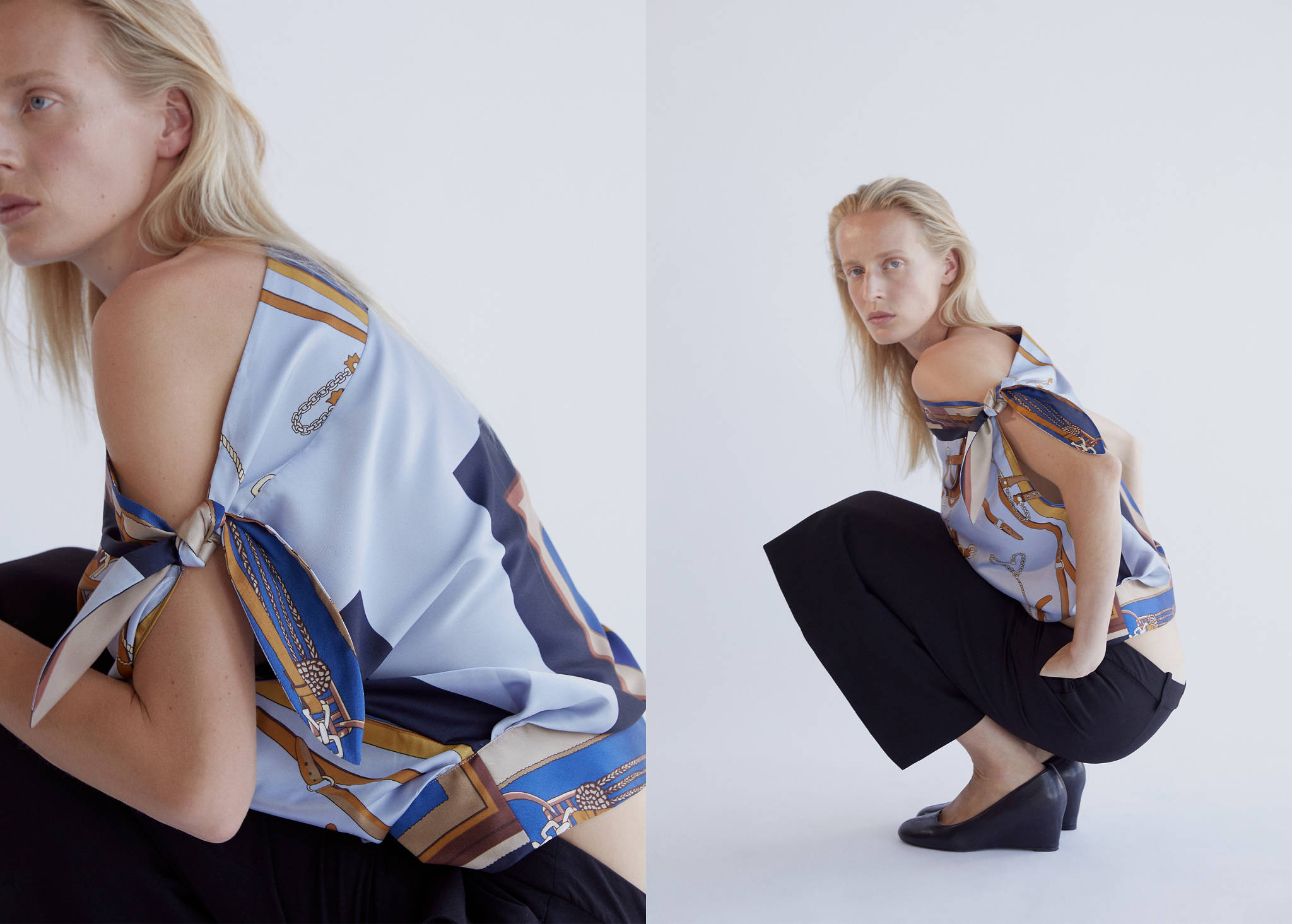Blusa estampada nudos - Plano panorámico