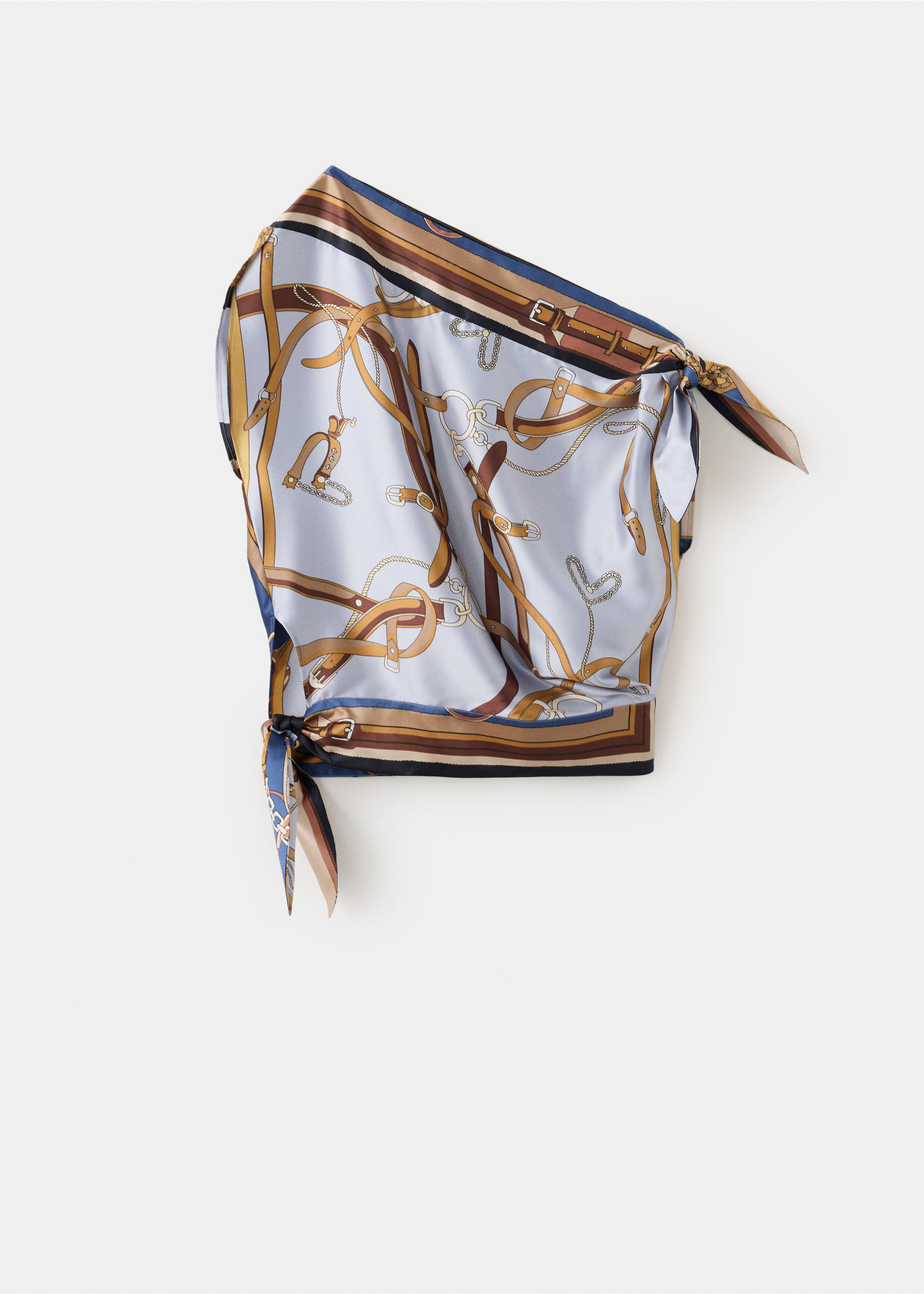 Blouse imprimée nœuds - Article sans modèle, Bleu ciel. Ref: 37024474-00.