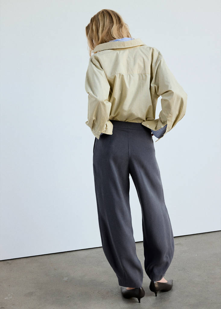 Modal balloon trousers — Charcoal