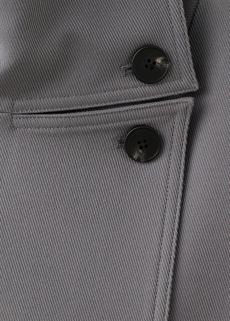 Funnel neck belted trench coat — Grey