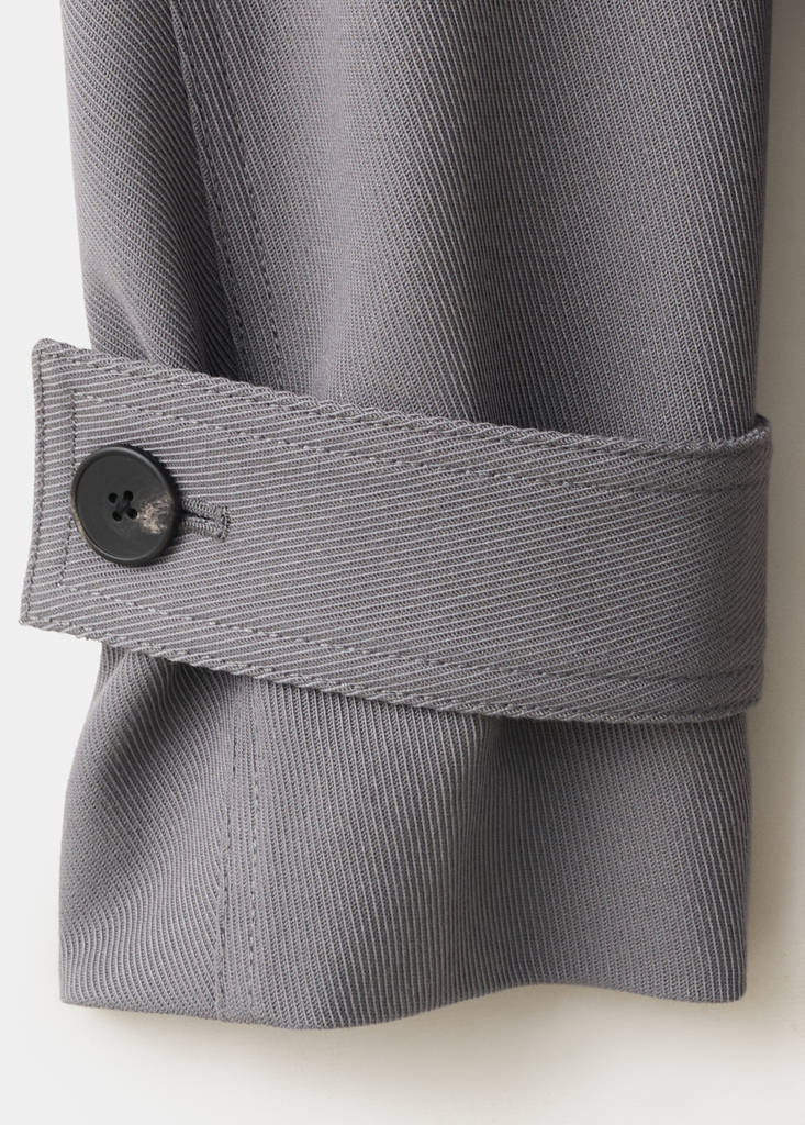 Funnel neck belted trench coat — Grey