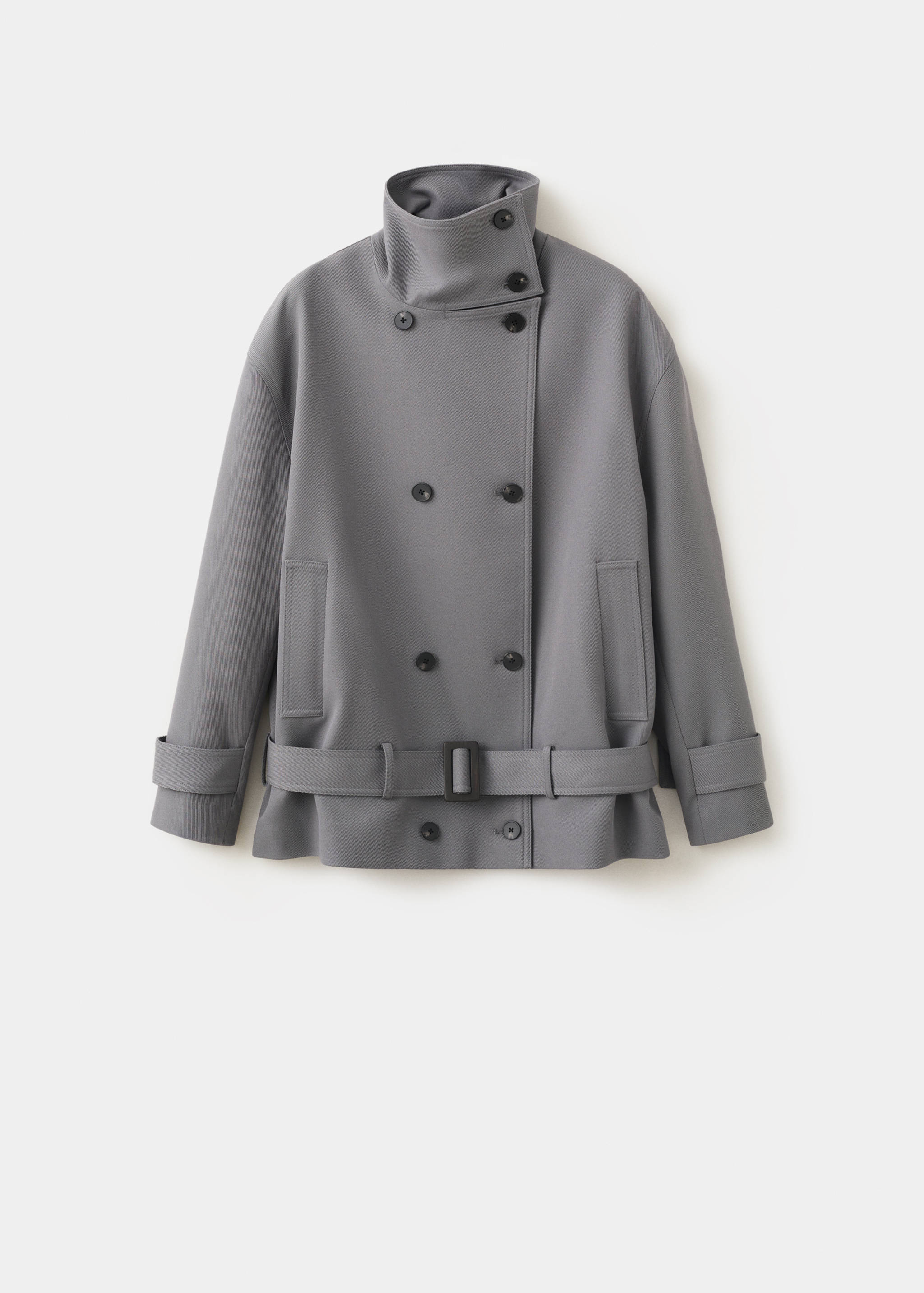 Trench avec col cheminée et ceinture - Article sans modèle