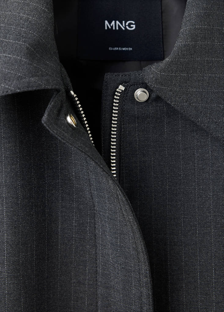 Pinstripe bomber jacket — Grey