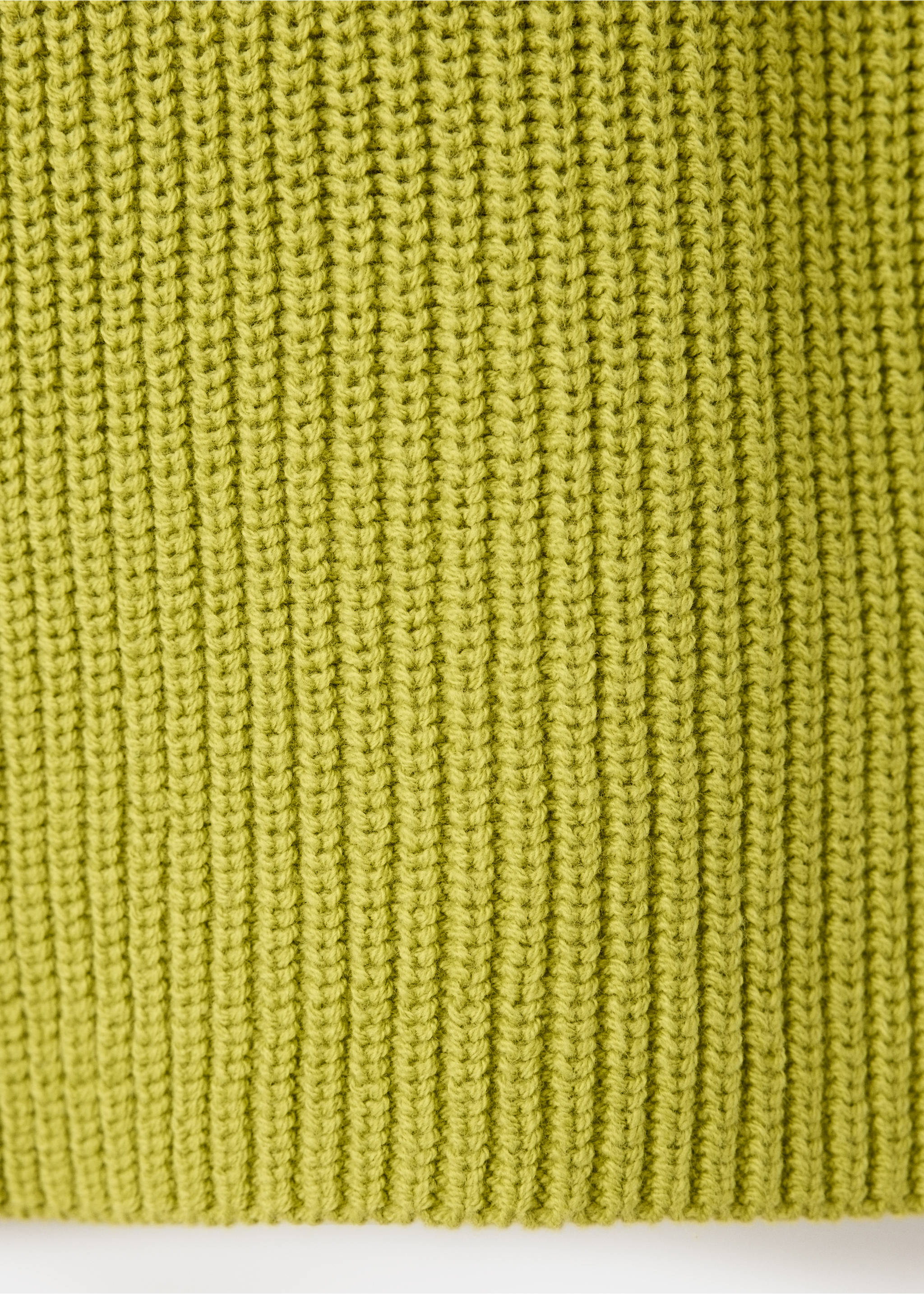 Pull en maille coton col en V - Détail de l'article 0, Vert. Ref: 37024784-00.