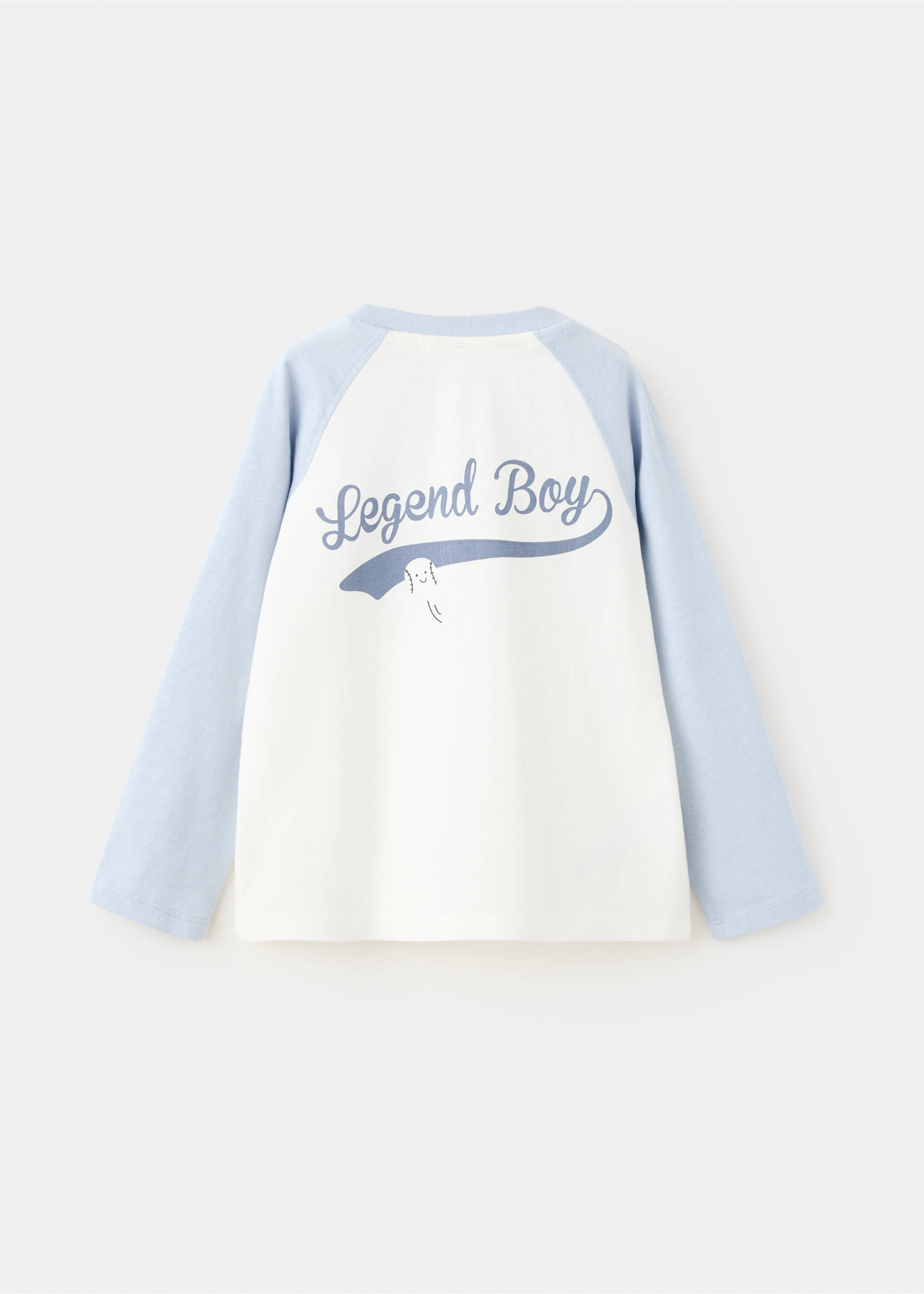 Contrast raglan T-shirt - Reverse of the article, Sky Blue. Ref: 37024785-00.