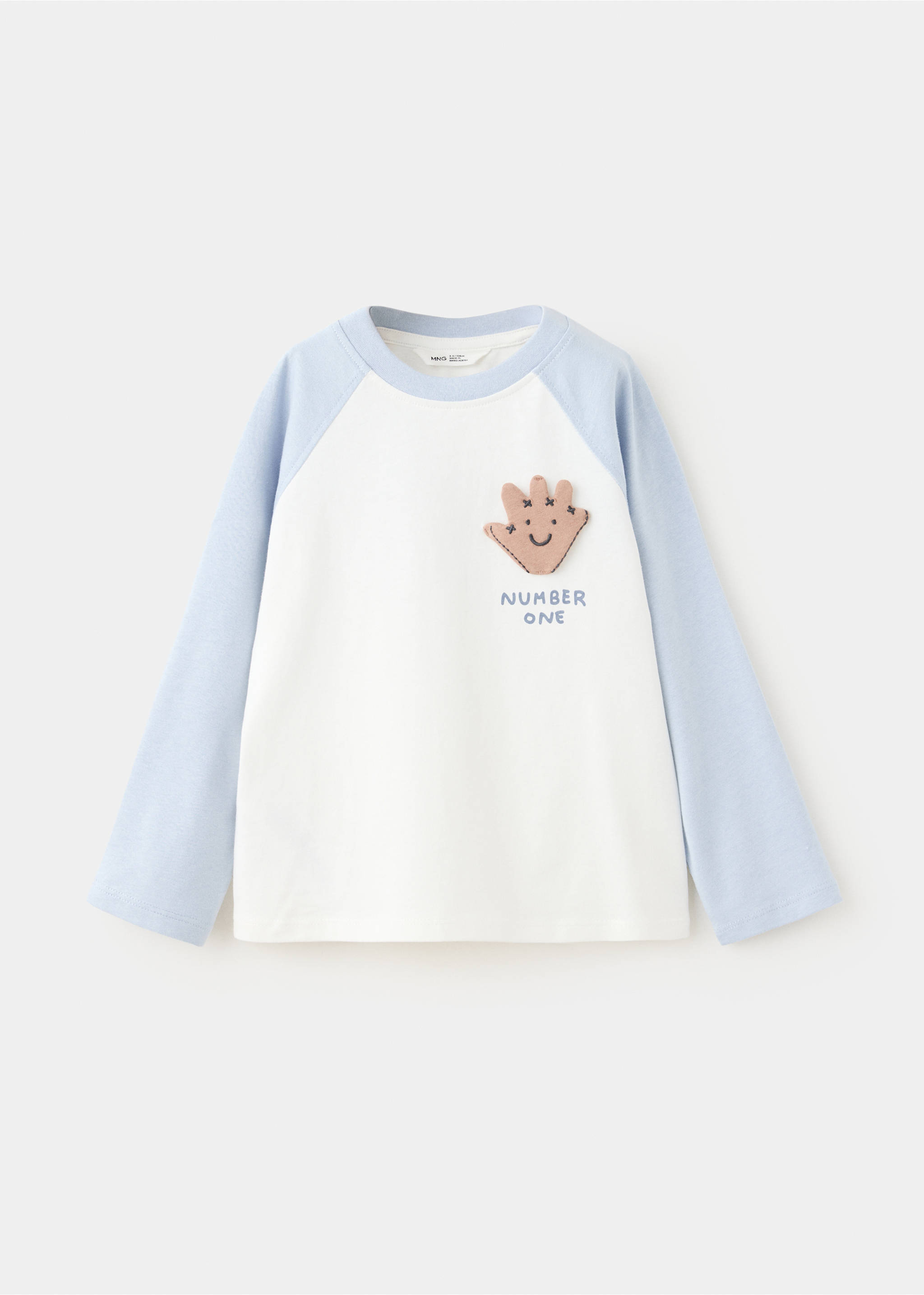 Contrast raglan T-shirt - Article without model, Sky Blue. Ref: 37024785-00.