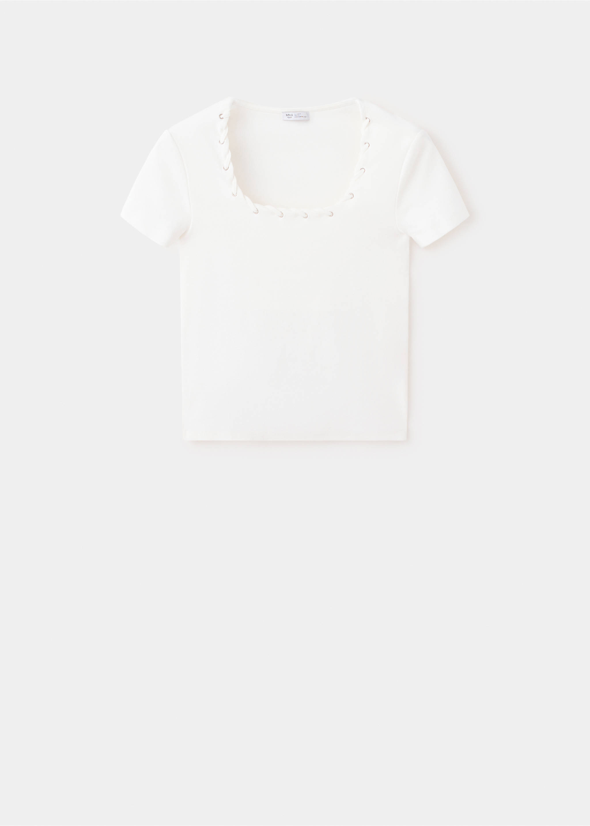 Camiseta algodón cordón trenzado - Artículo sin modelo, Blanco roto. Ref: 37024787-00.