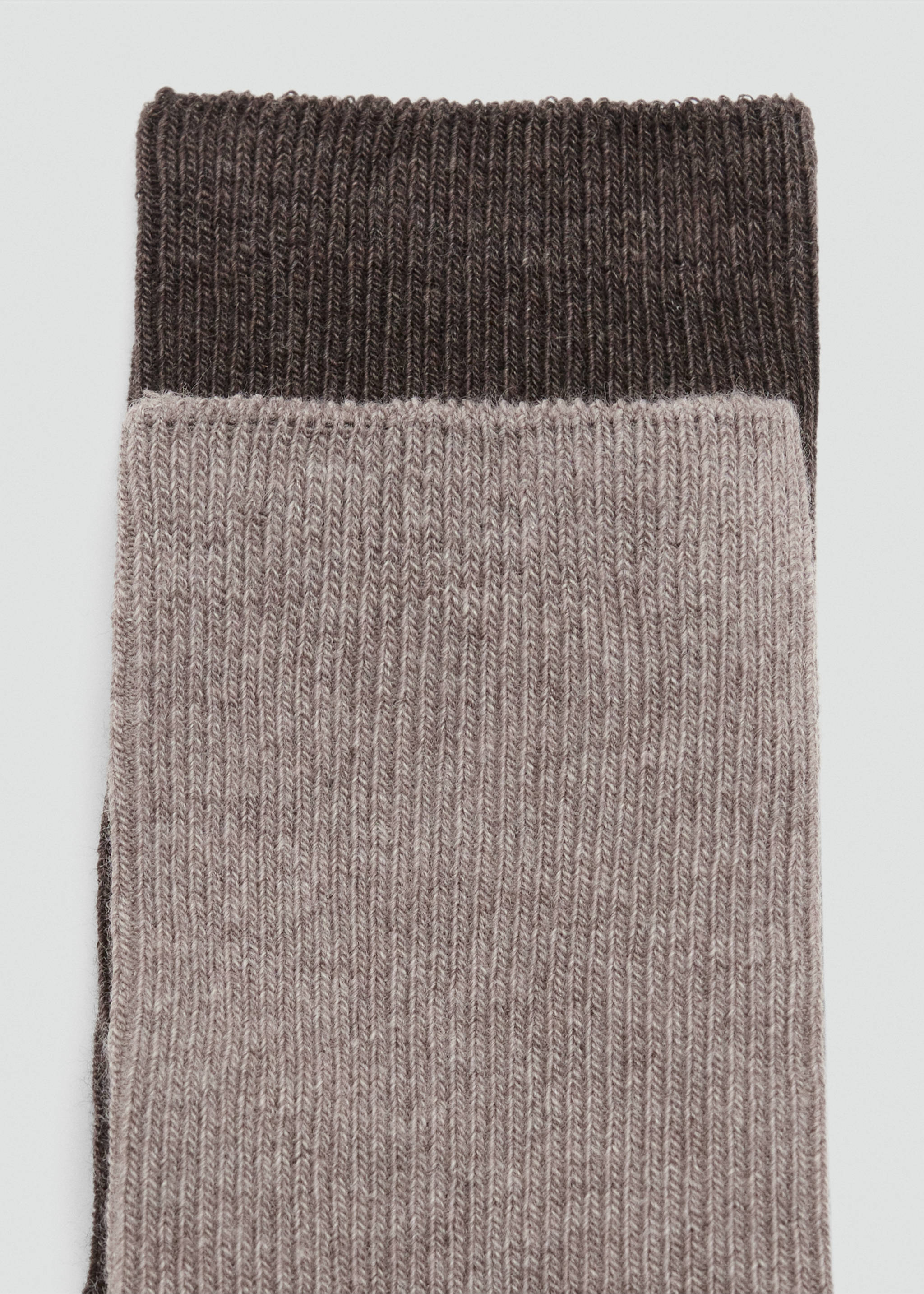 2 pack ribbed socks - Reverse of the article, Brown. Ref: 37024791-00.