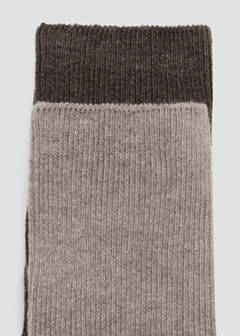 2 pack ribbed socks — Brown 3