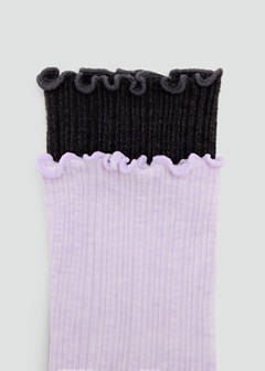 2 pack ribbed socks — Lilac 3