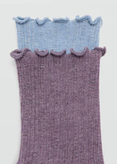 2 pack ribbed socks — Purple 3