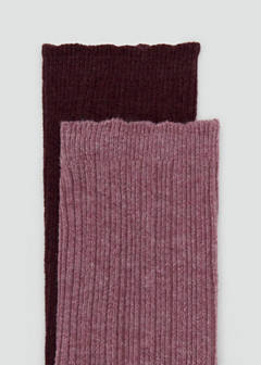 2 pack ribbed socks — Cherry 3