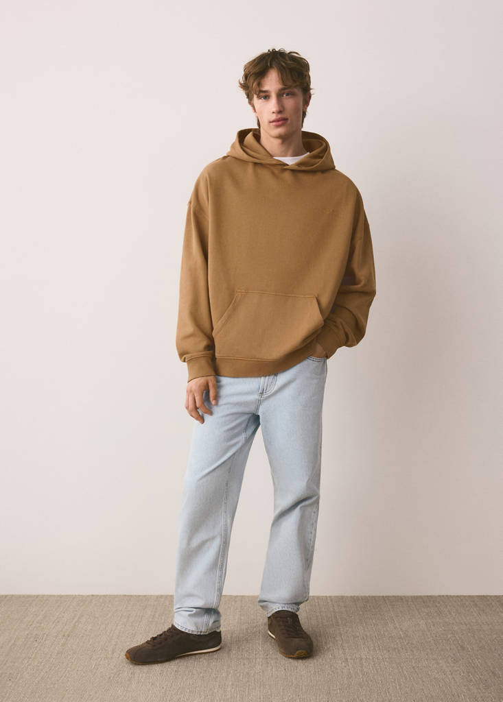 Pocket cotton sweatshirt — Tobacco Brown