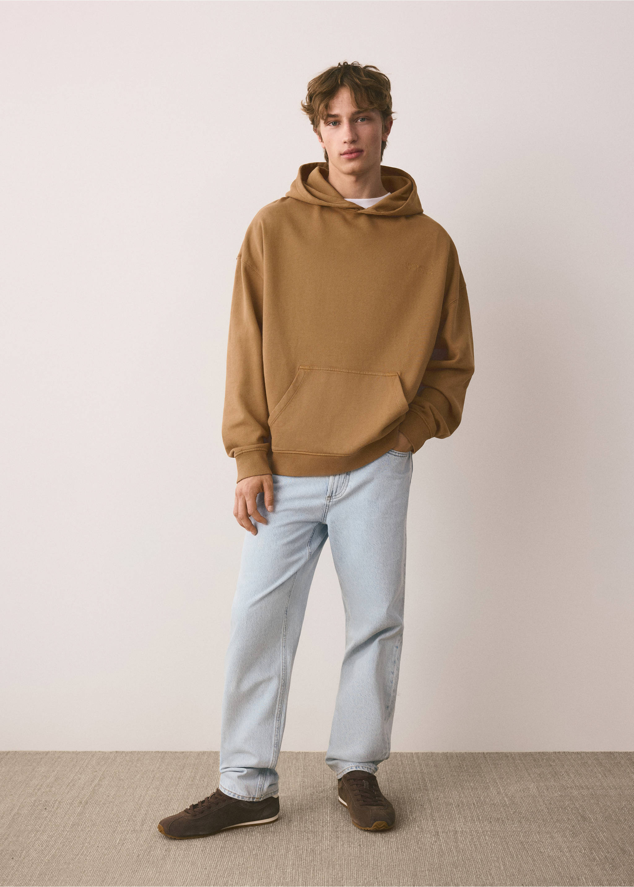 Pocket cotton sweatshirt - General plane, Tobacco Brown. Ref: 37024794-00.