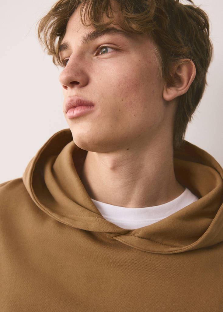Pocket cotton sweatshirt — Tobacco Brown