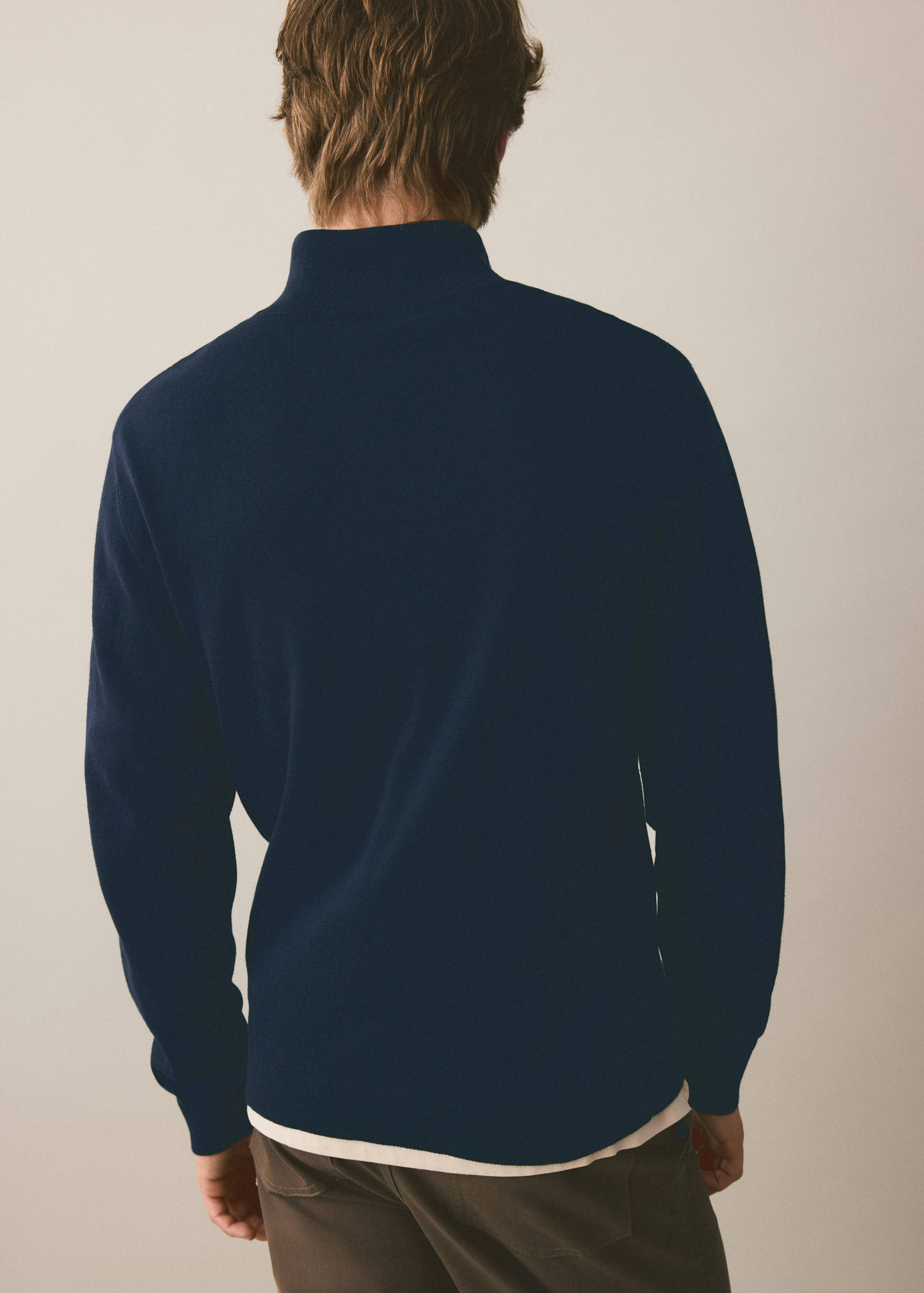 Perkins-neck sweater with zip - Reverse of the article