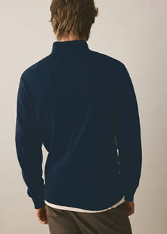 Perkins-neck sweater with zip — Navy 4