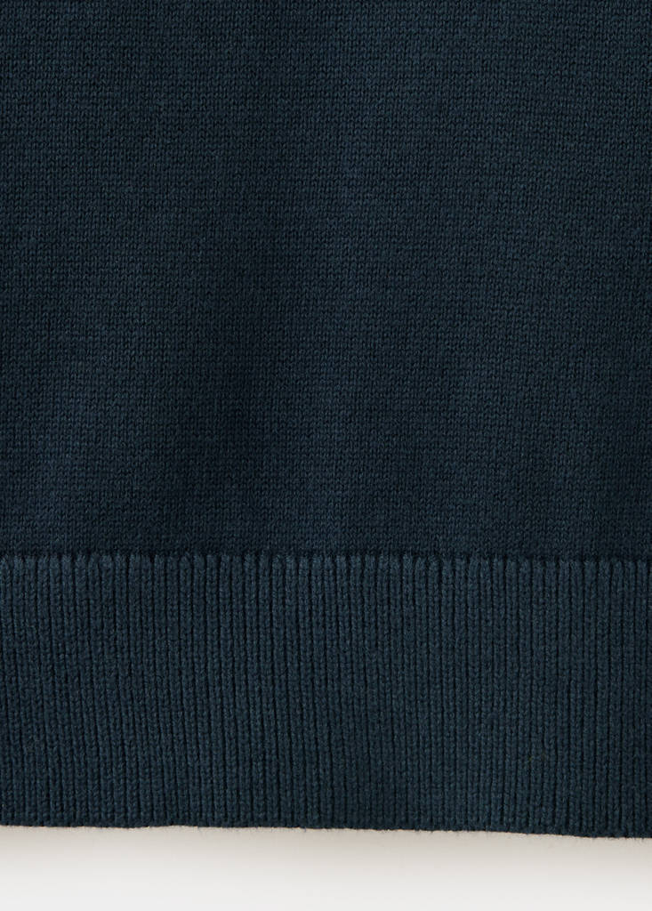Perkins-neck sweater with zip — Navy
