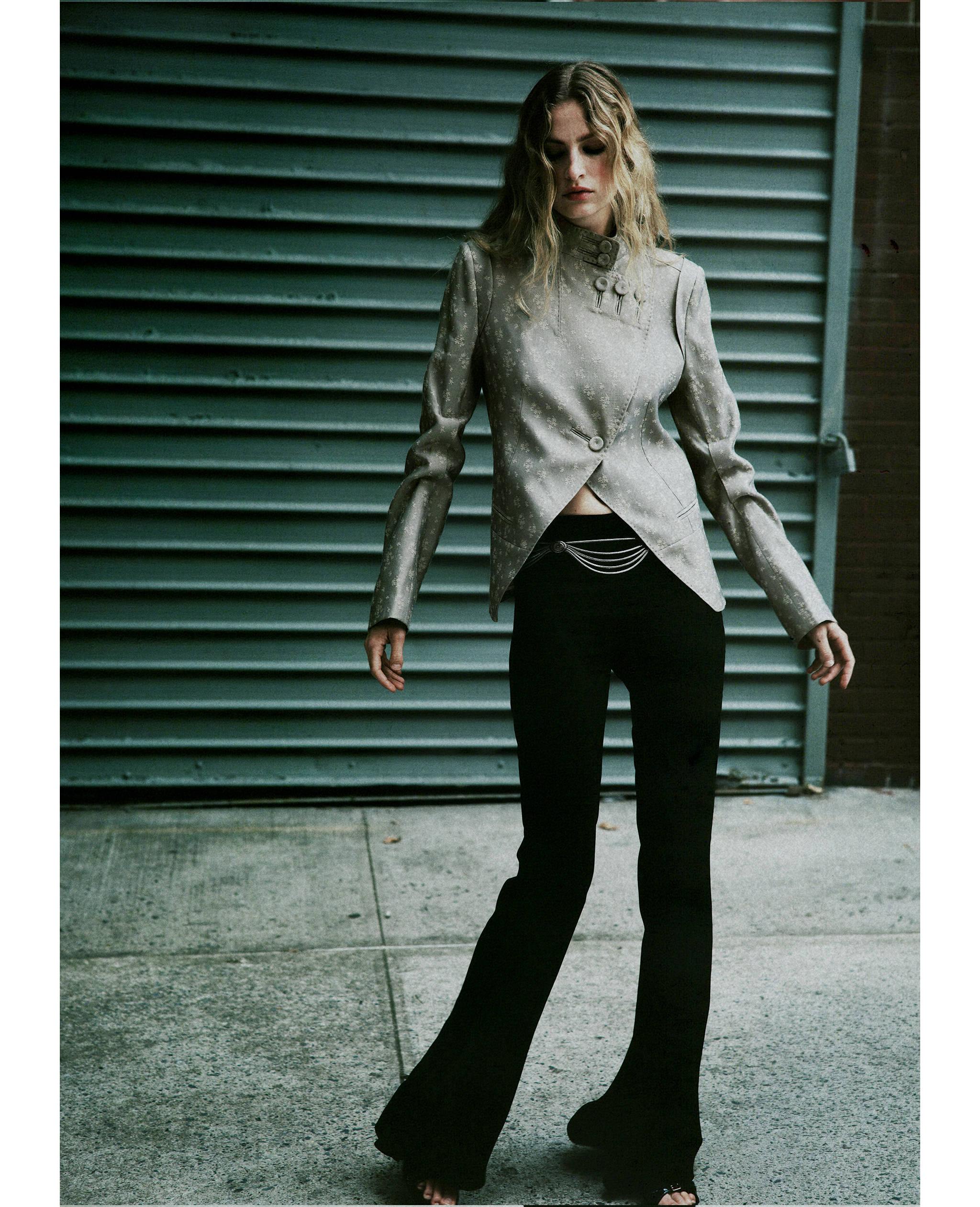Jacquard jacket with lapel - General plane