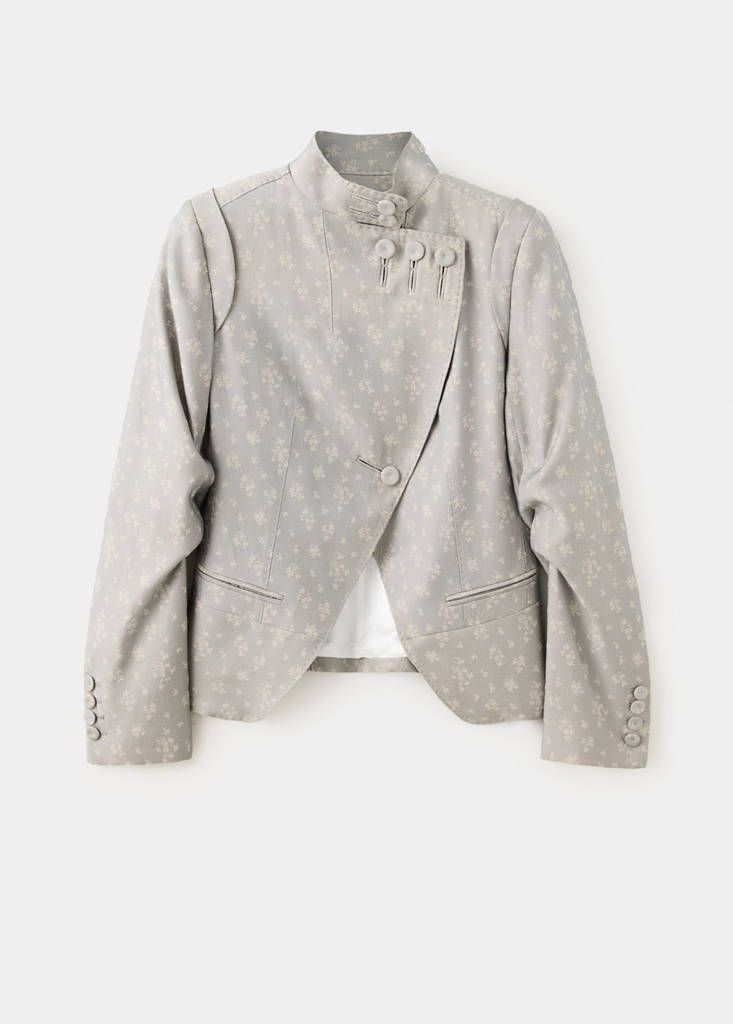 Jacquard jacket with lapel — Blue