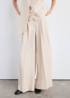 Straight-fit pleated trousers — Light/Pastel Grey 1