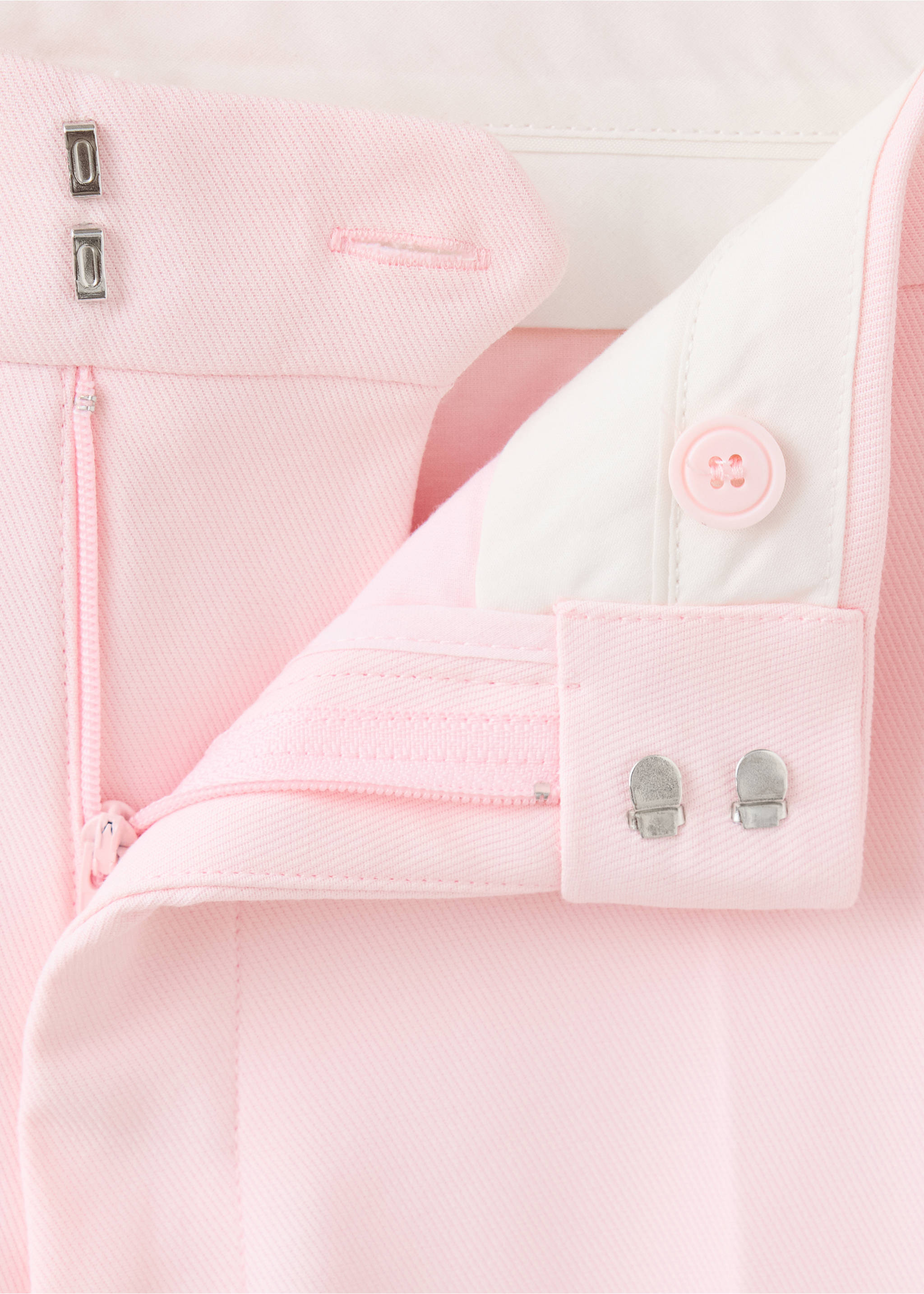 Mid-rise flare trousers - Details of the article 8, Pastel Pink. Ref: 37024803-00.