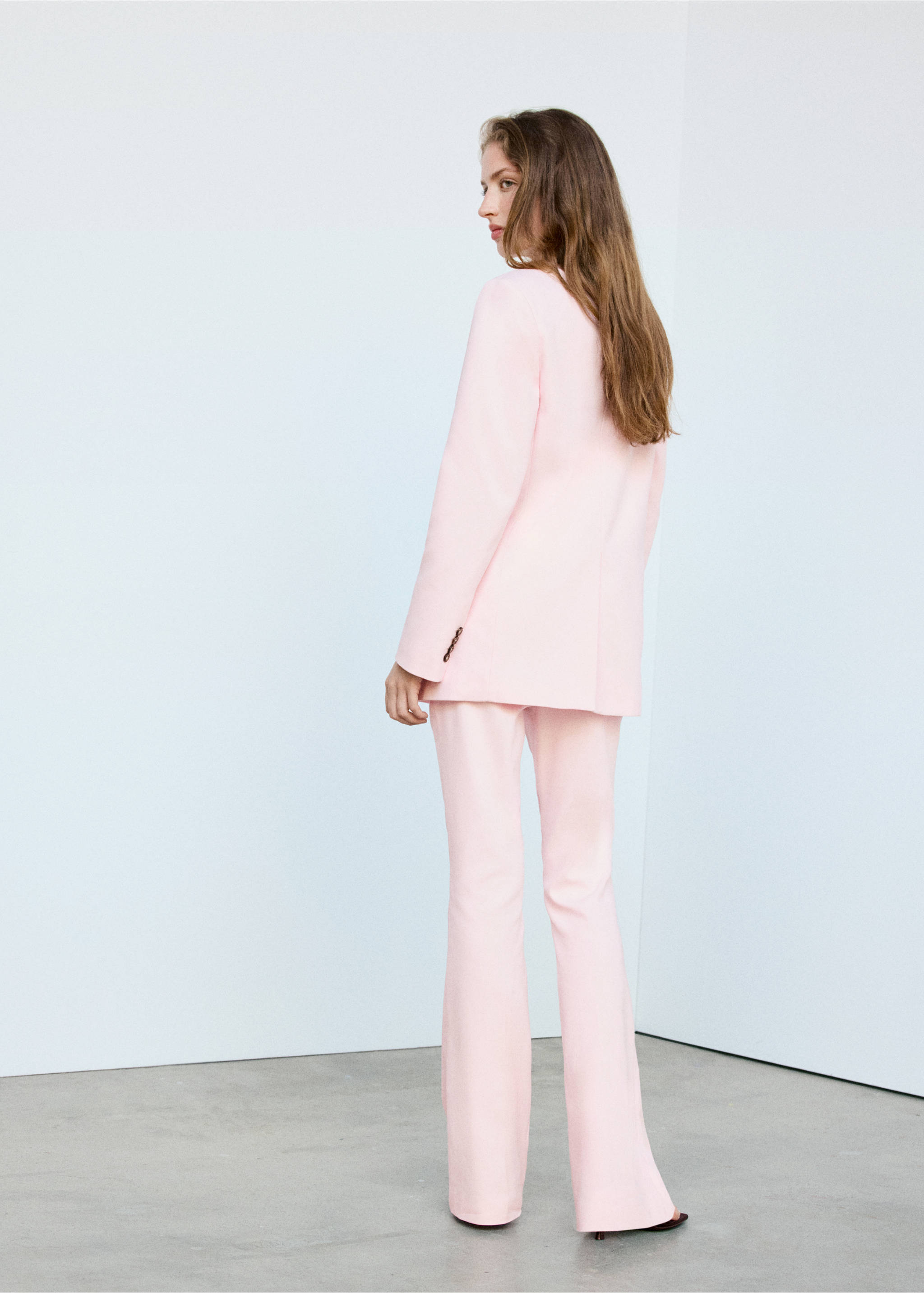 Pantalon flare taille normale - Verso de l’article, Rose pastel. Ref: 37024803-01.