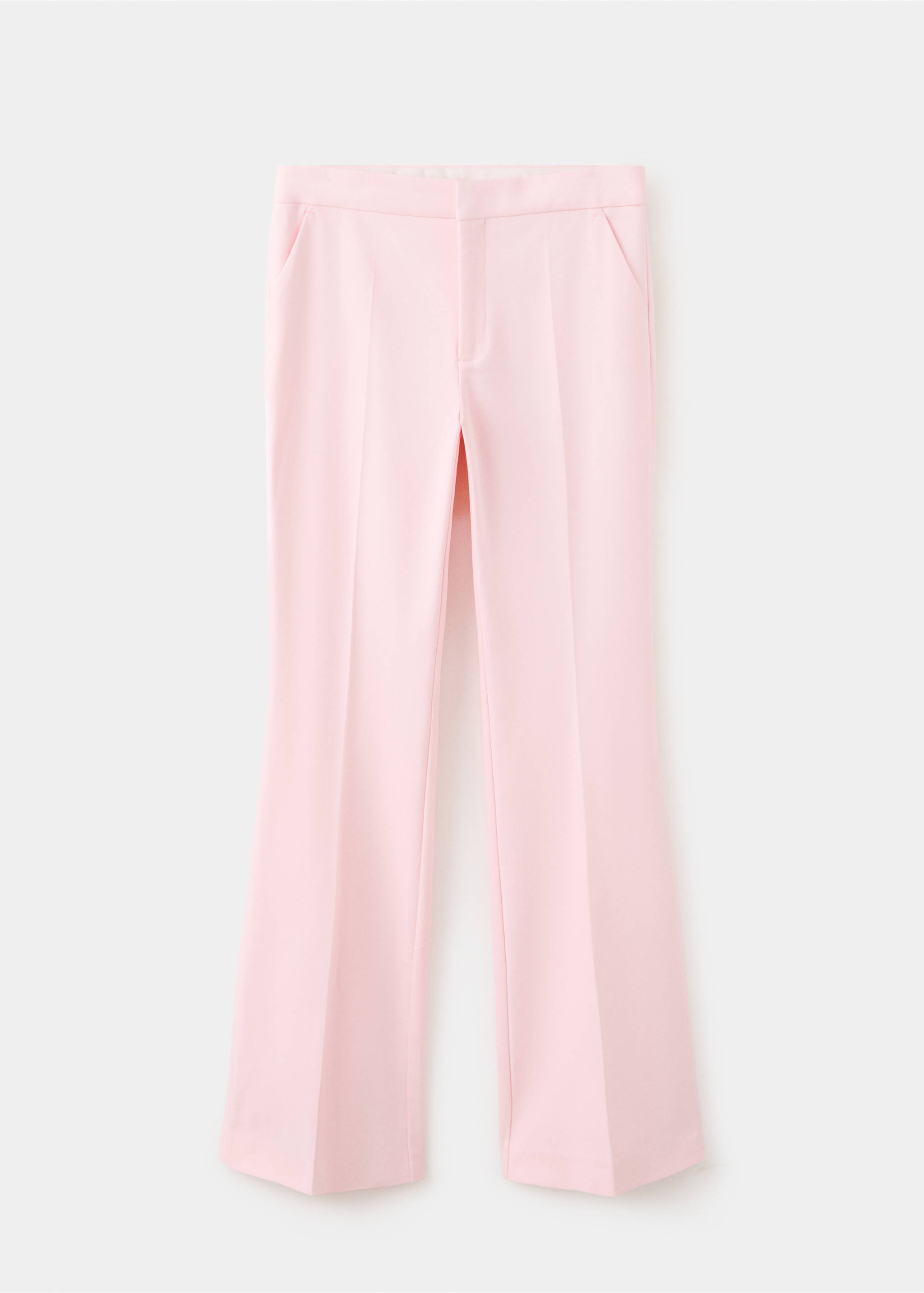 Mid-rise flare trousers - Article without model, Pastel Pink. Ref: 37024803-00.