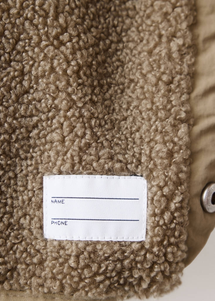 Fur-effect quilted coat — Beige