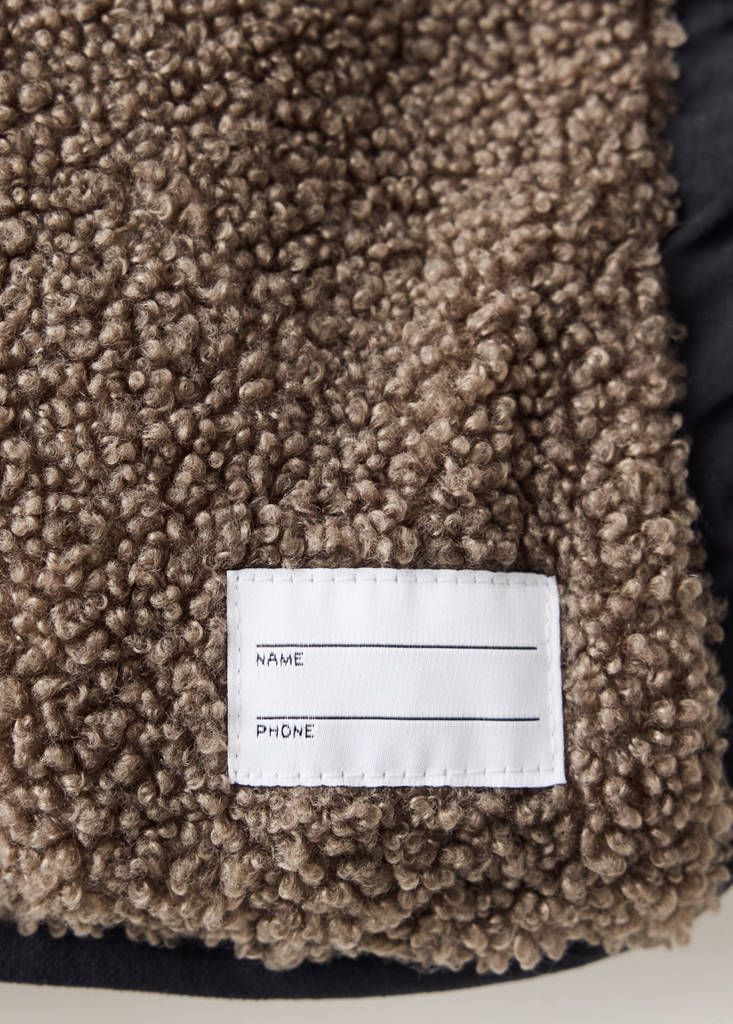 Fur-effect quilted coat — Black