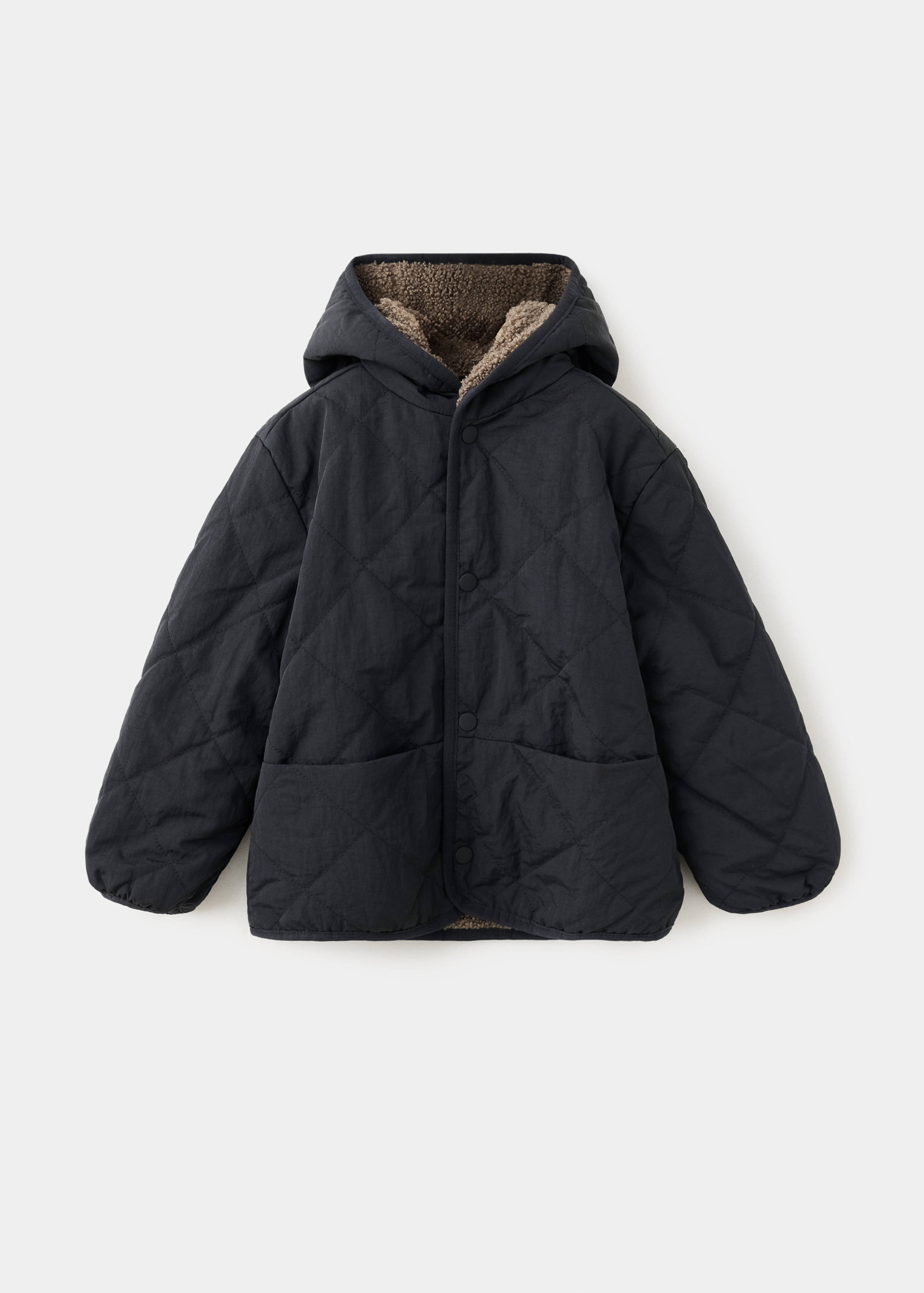 Fur-effect quilted coat - Article without model