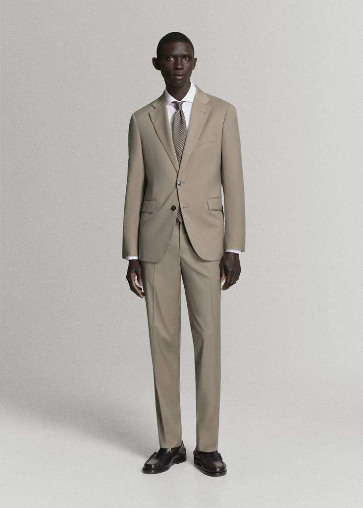Milan slim-fit suit trousers — Mink Grey