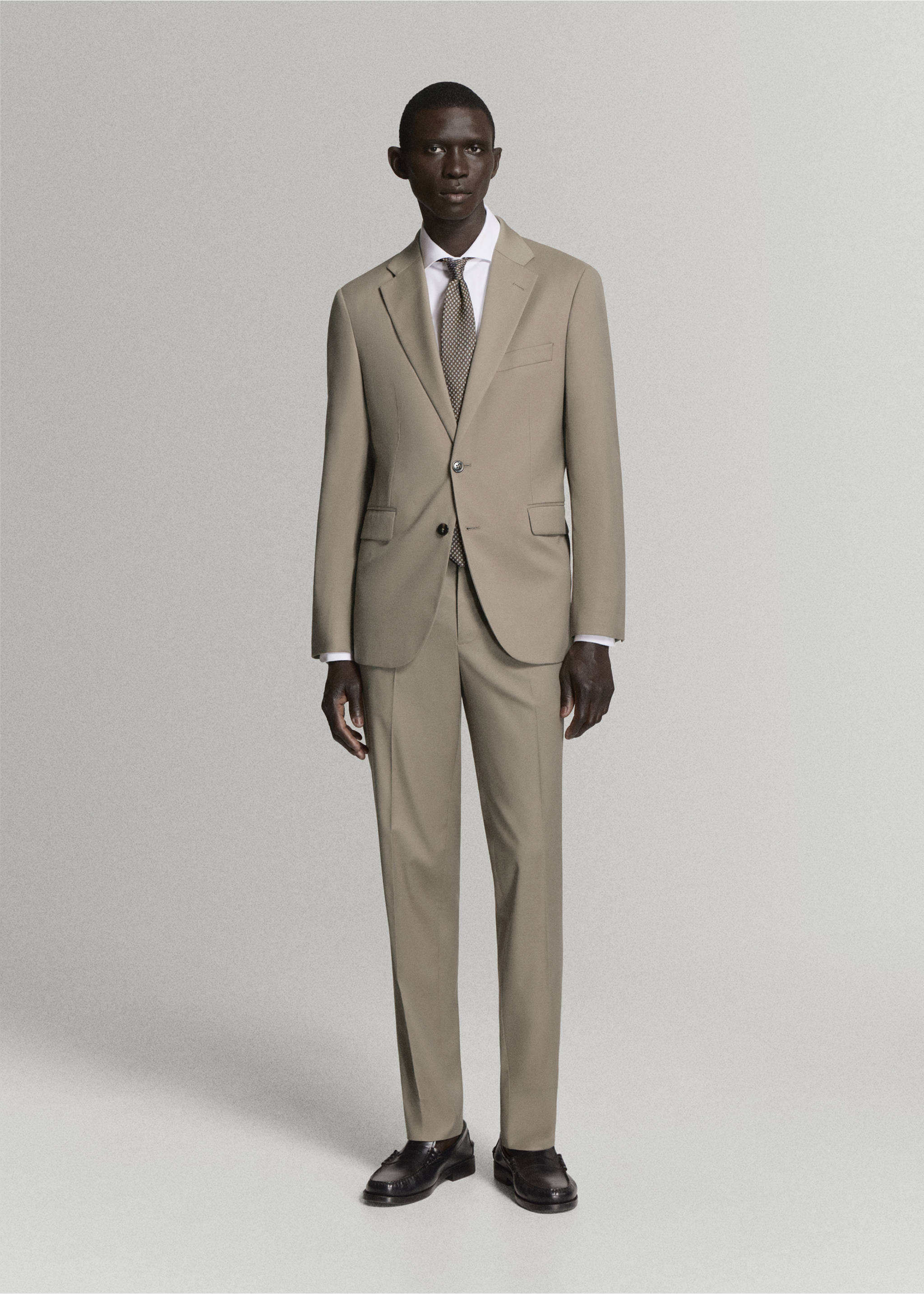 Milan slim-fit suit trousers - General plane, Mink Grey. Ref: 37025155-00.