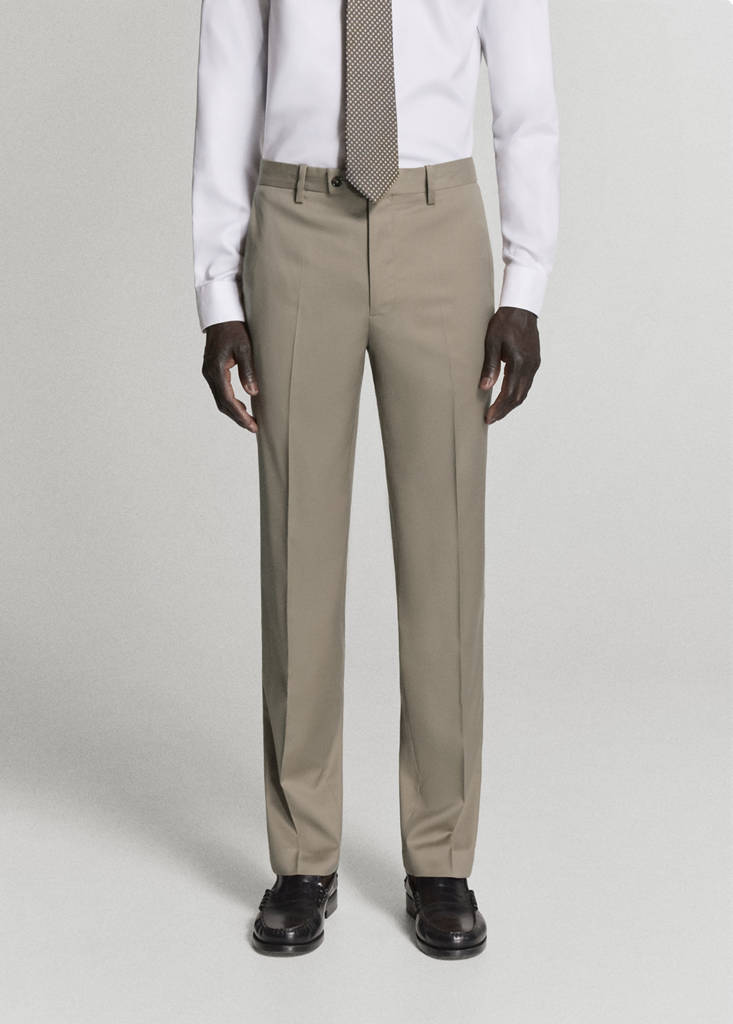 Milan slim-fit suit trousers — Mink Grey