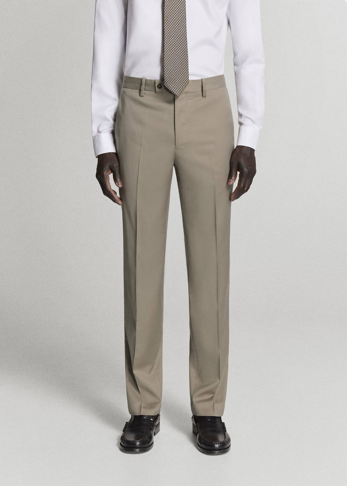 Milan slim fit suit trousers — Mink Grey