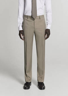 Milan slim fit suit trousers — Mink Grey 1