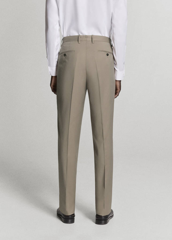 Milan slim-fit suit trousers — Mink Grey
