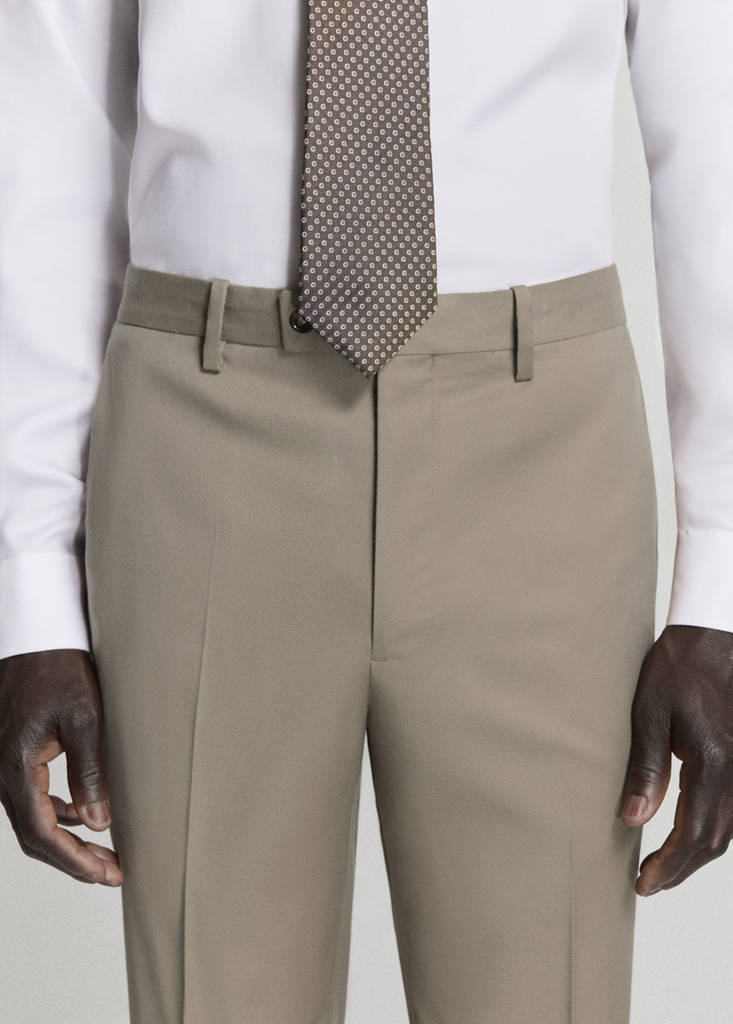 Milan slim-fit suit trousers — Mink Grey