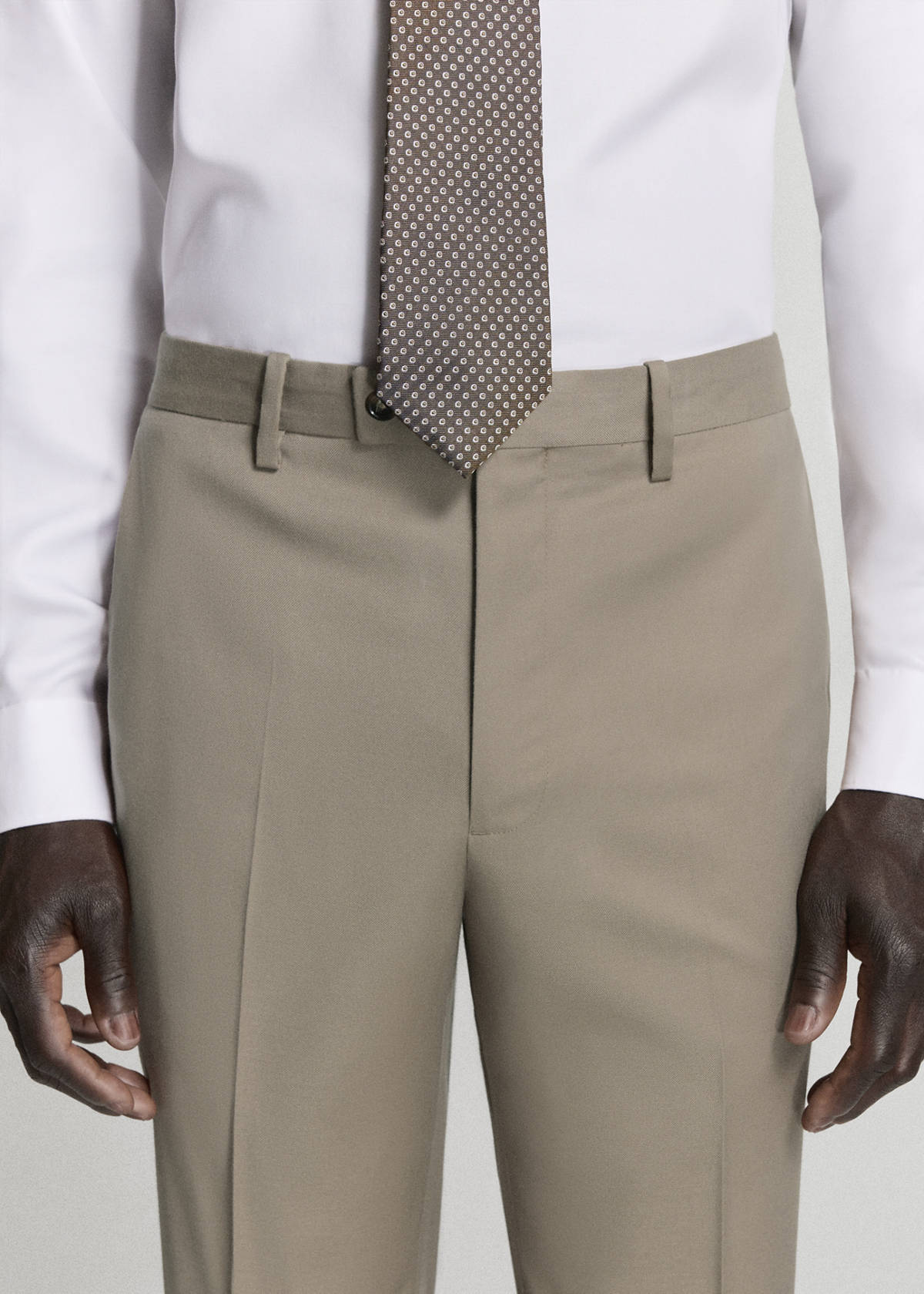 Milan slim fit suit trousers — Mink Grey