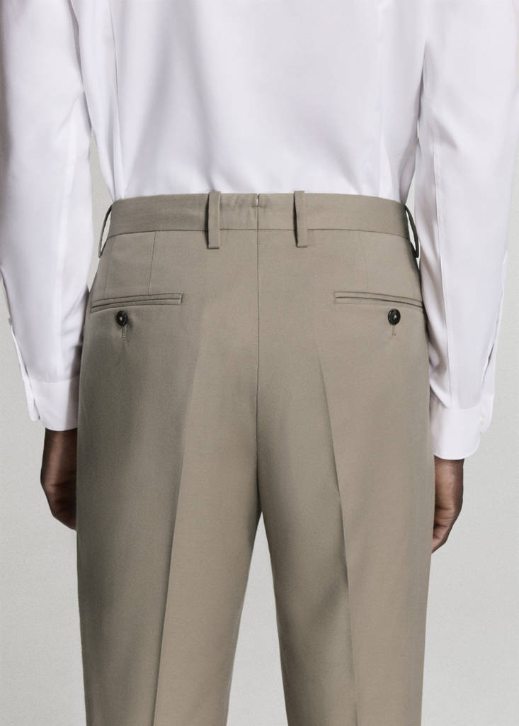 Milan slim-fit suit trousers — Mink Grey