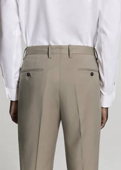 Milan slim fit suit trousers — Mink Grey 6