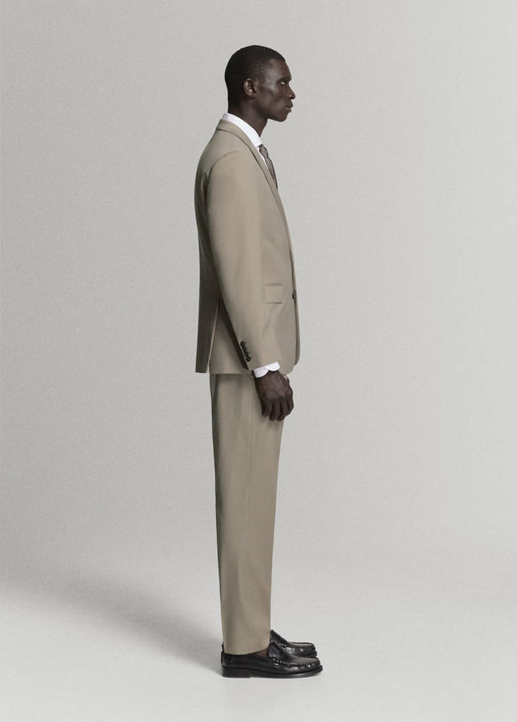 Milan slim-fit suit trousers — Mink Grey