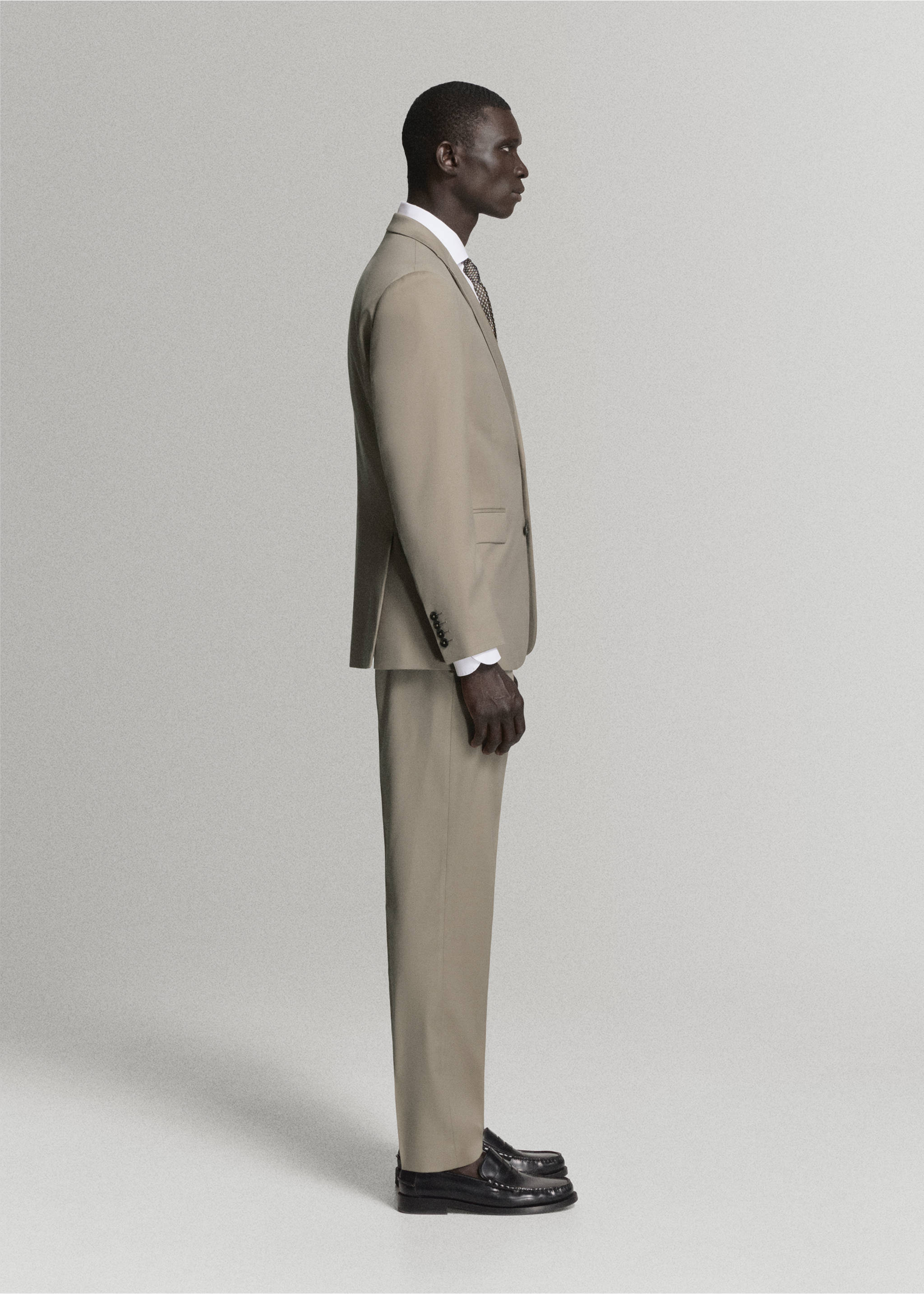 Milan slim-fit suit trousers - Details of the article 2, Mink Grey. Ref: 37025155-00.